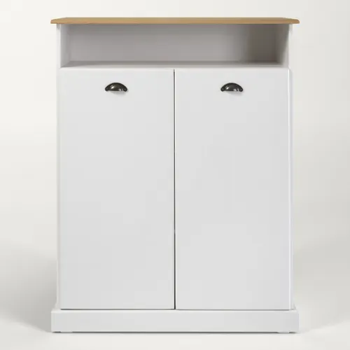 Buffet H. 120 cm STANFORD Blanc / miel vue de face