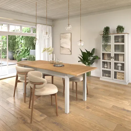 Vitrine STANFORD Blanc / miel vue d'ambiance 1