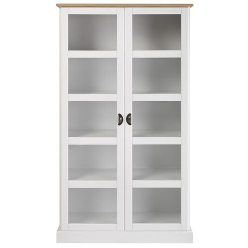 Vitrine STANFORD Blanc / miel vue de face