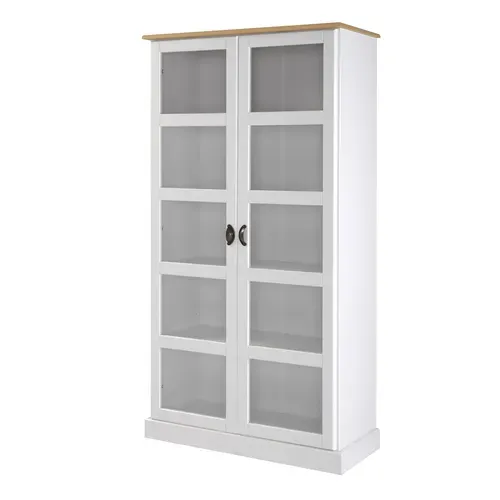 Vitrine STANFORD Blanc / miel vue de profil