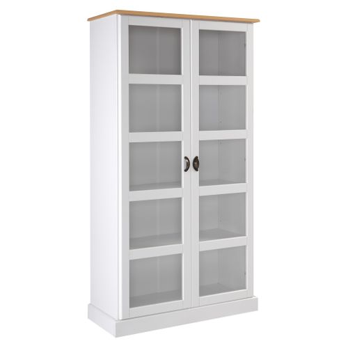 Vitrine STANFORD Blanc / miel vue 3/4