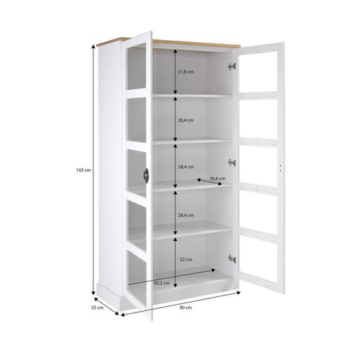 Vitrine STANFORD Blanc / miel