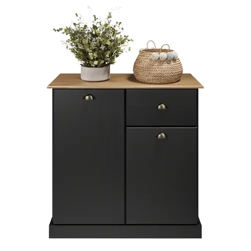 Buffet H. 90 cm STANFORD Noir / miel