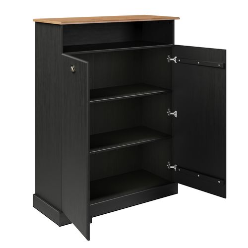 Buffet H. 90 cm STANFORD Noir / miel