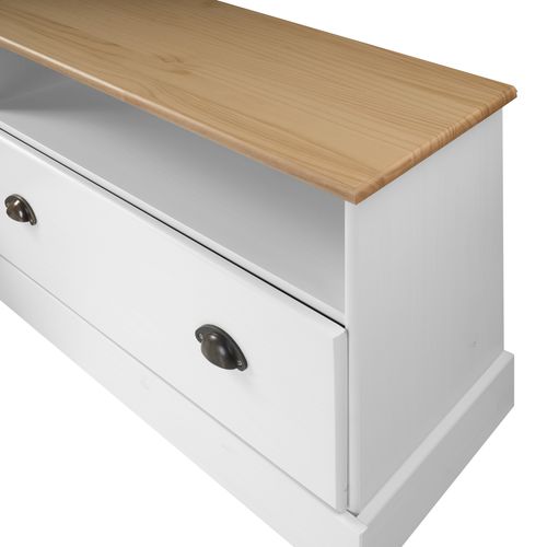 Meuble TV STANFORD Blanc / miel