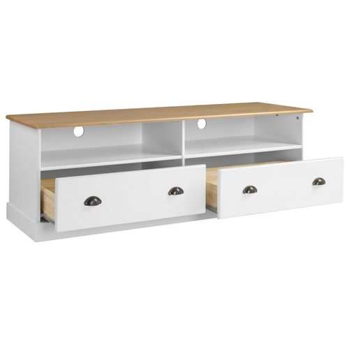 Meuble TV STANFORD Blanc / miel