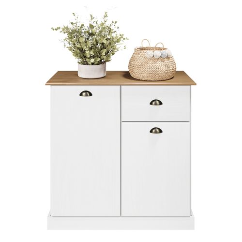 Buffet H. 90 cm STANFORD Blanc / miel