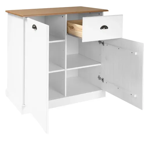 Buffet H. 90 cm STANFORD Blanc / miel