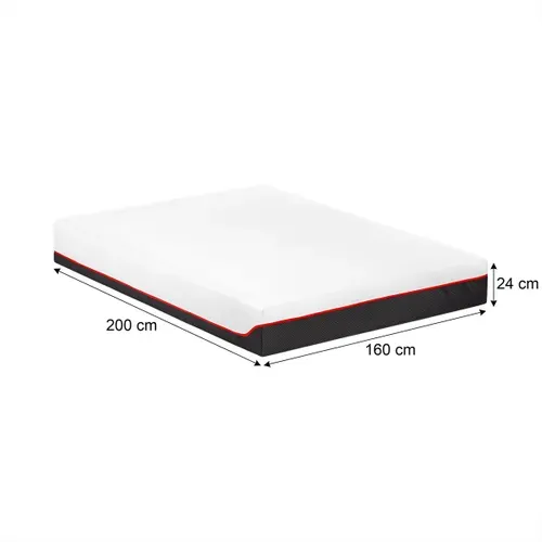 Matelas hybride 160x200 cm avec 1,5 cm mousse à mémoire de forme MAUDE ép. 24 cm