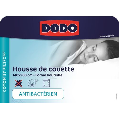 Housse De Couette - 140 X 200 Cm - Coton - Antibactérien - Gris Anthracite