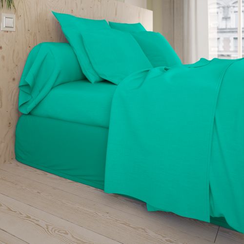 Drap Plat Studio Coton Vert 240 X 310 Cm Vert