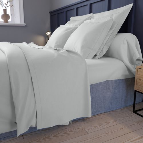 Drap Plat Triumph Line Satin De Coton Essix Blanc 270 X 300 Cm - Doux Et Luxueux