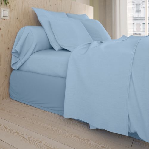 Taie De Traversin Velours 30x90 Cm Bleu Dessin Animé - Double Face, Fermeture Éclair Cachée - Déco Lit