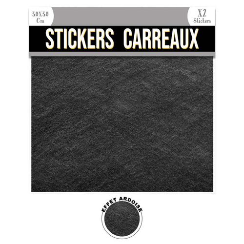 2 Stickers Effet Ardoise - 30 X 30 Cm - Noir