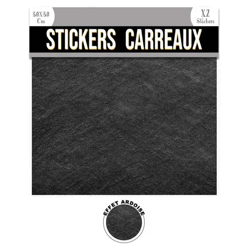 2 Stickers Effet Ardoise - 30 X 30 Cm - Noir