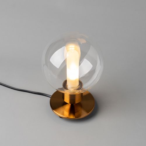 Lampe De Chevet Vintage Dorée En Verre - Giani