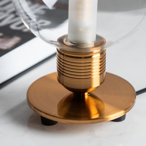 Lampe De Chevet Vintage Dorée En Verre - Giani
