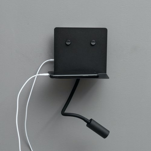 Applique Noire À LED Avec Chargeur USB Et Lampe De Lecture - Viola
