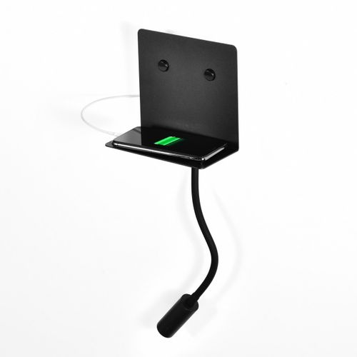 Applique Noire À LED Avec Chargeur USB Et Lampe De Lecture - Viola