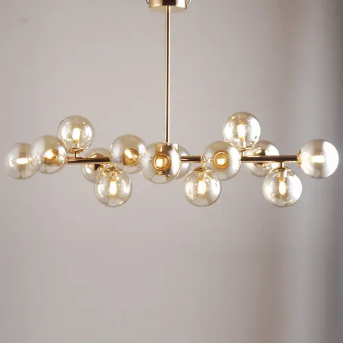 Lustre Design Doré Chaleureux à 14 Sphères - Osanna