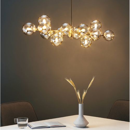 Lustre Design Doré Chaleureux à 14 Sphères - Osanna