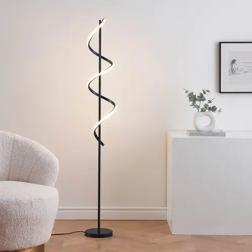 Grande Lampe LED Cascade Spirale Noire - Simaria