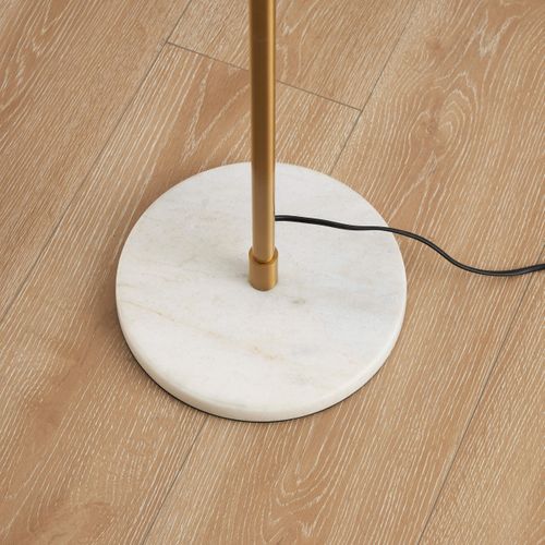Lampadaire Doré Verre Blanc Avec Support Plante - Ortensia