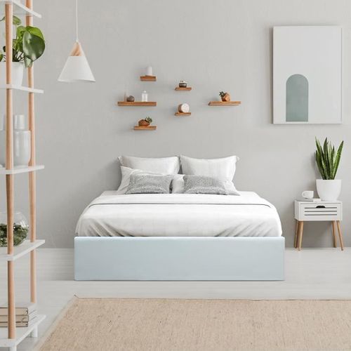 Eclipse Lit Adulte 140x190 Cm Avec Coffre De Rangement - Simili Blanc