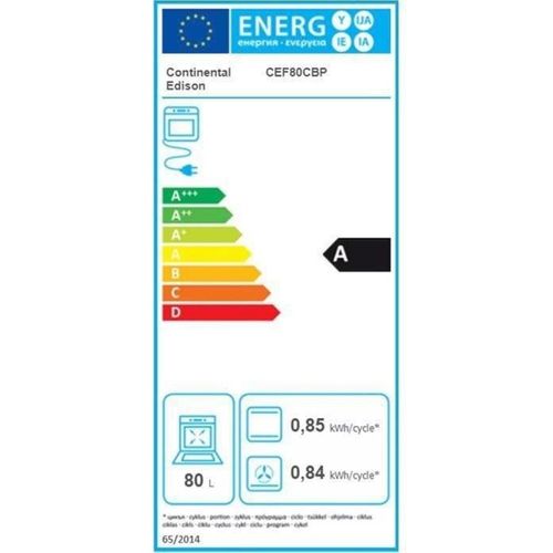 Four Multifonction Catalyse 80l - Chaleur Pulsée - Classe A - Programmateur Digital - F80cbp