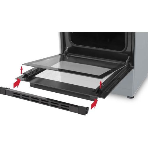 Cuisinière Vitrocéramique 50 X50 - Four Convection Naturelle - Four 48l - Noir - Cv5050b8