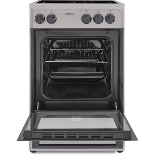 Cuisinière Vitrocéramique 3 foyers 50 cm Four Convection Naturelle 48l Silver - Cv5050s8