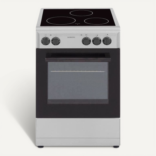 Cuisinière Vitrocéramique 3 foyers 50 cm Four Convection Naturelle 48l Silver - Cv5050s8