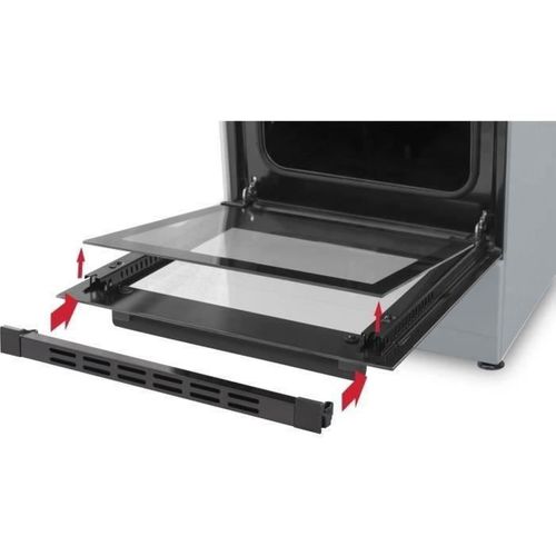 Cuisinière Vitrocéramique 3 foyers 50 cm Four Convection Naturelle 48l Silver - Cv5050s8