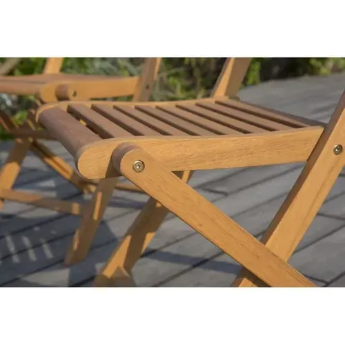 Lot De 4 Chaises De Jardin Pliantes En Acacia Fsc 47 X 57,5 X H.89,5 Cm