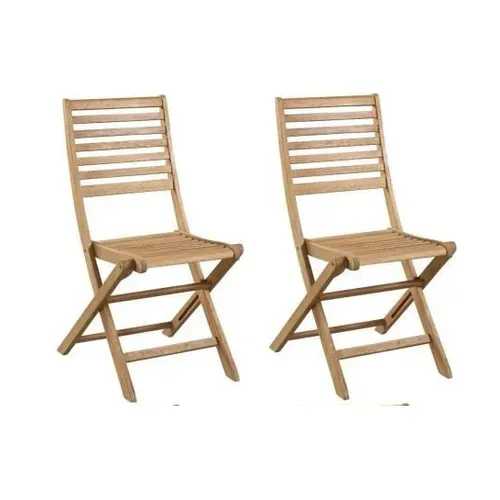 Lot De 4 Chaises De Jardin Pliantes En Acacia Fsc 47 X 57,5 X H.89,5 Cm