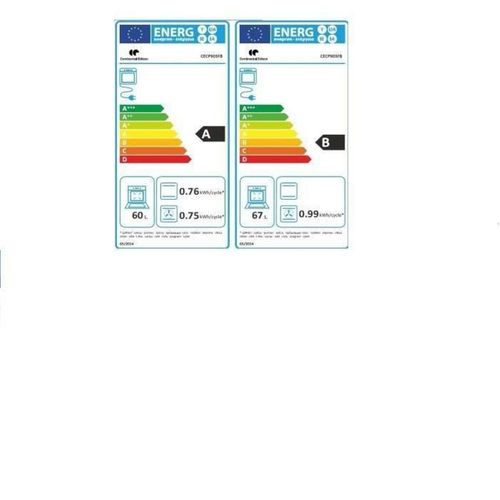 Cuisiniere Piano Gaz 3 Fours Électriques Cecp903fb - 5 Feux - Noir - Largeur 90 Cm