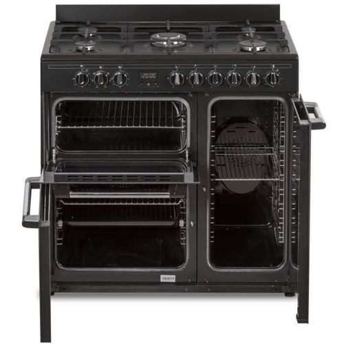 Cuisiniere Piano Gaz 3 Fours Électriques Cecp903fb - 5 Feux - Noir - Largeur 90 Cm