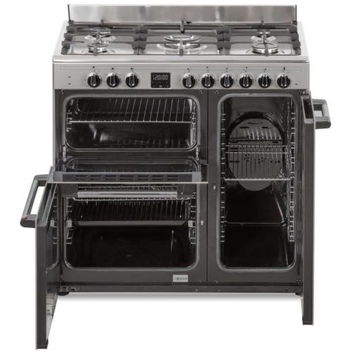 Cuisiniere Piano Gaz 3 Fours Électriques Cecp903fix 5 Feux - Inox - L.90 Cm