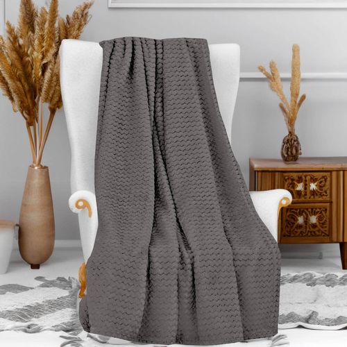 Set Cesto E Plaid THUN - Coperta Caramello 120x160 Cm, Ideale Come Regalo