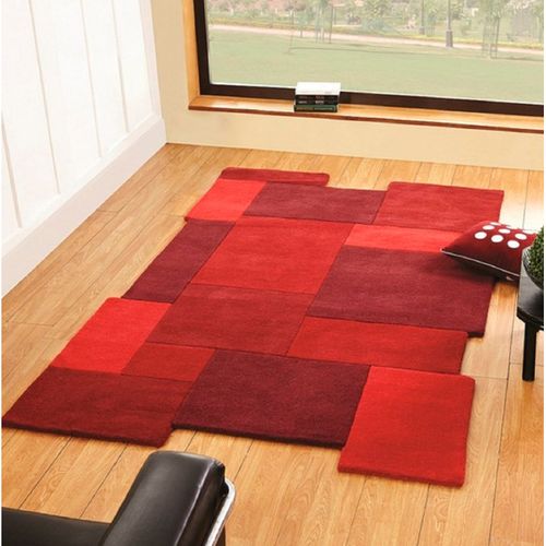 Tapis Moderne Et Design Arty En Laine - Rouge - 120x170 Cm