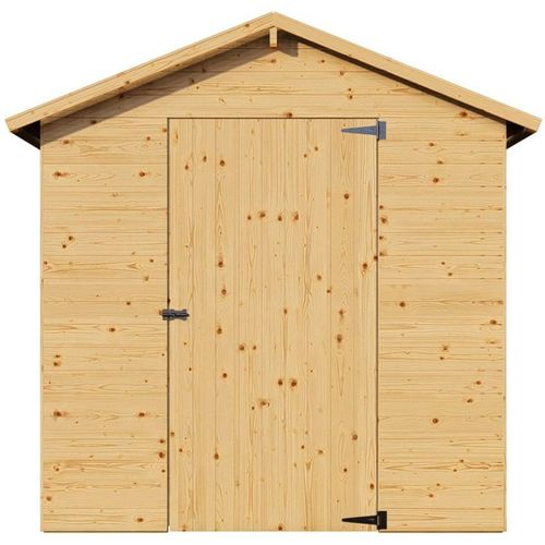 Abri De Jardin En Pin Brut 1,86 M² - Panneaux 12 Mm, Toit Bitumé, Porte 82×160 Cm