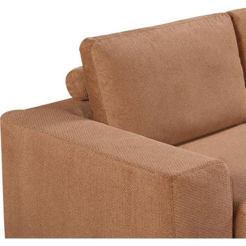 Canapé Convertible Compressé 3 Places En Tissu Brun Noisette, 200 Cm