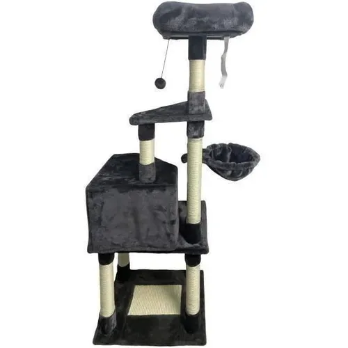 Swifty Arbre à Chat 55x40x138 Cm - Gris  - 3 Plateformes, 1 Perchoir, 1 Niche, Poteaux à Griffer