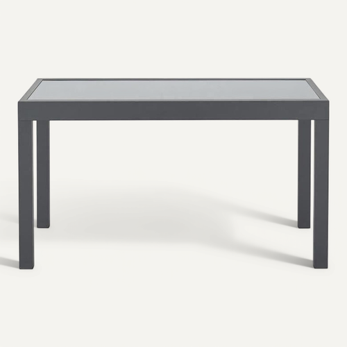 Table Jardin Extensible 135–270×90×75 Cm — Aluminium, Verre Trempé, Gris