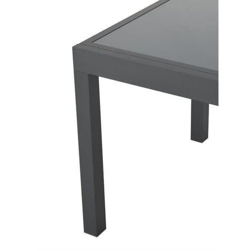 Table Jardin Extensible 135–270×90×75 Cm — Aluminium, Verre Trempé, Gris