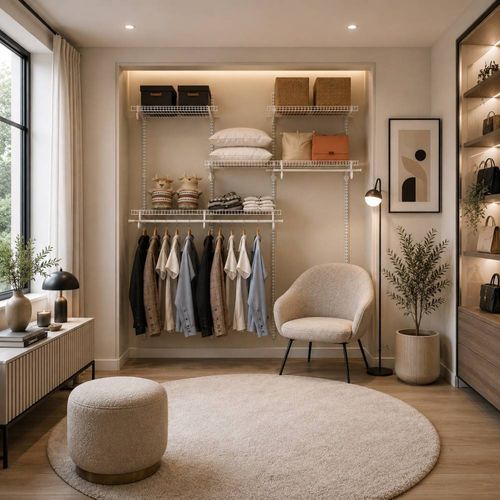 Dressing Crémaillère - étagère Mural Industriel - Modulables - Blanc - 36 Pièces - 1,88x1,22m