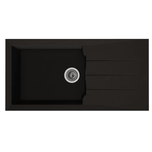 Evier résine 1 bac ALINEO 100 x 50 cm noir vue de face