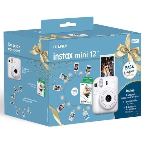 Appareil Photo Instantanée Fujifilm Instax Mini 12 Blanc Pack Gift
