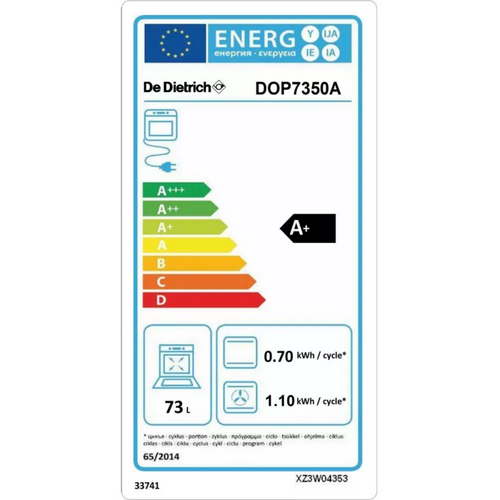 Four Intégrable 73l 60cm A+ Pyrolyse Noir - Dop7350a