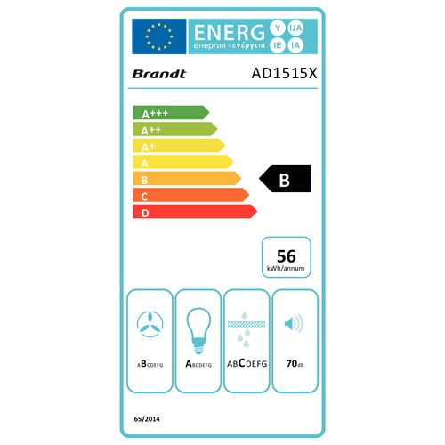 Hotte décorative BRANDT AD1515X 60cm Inox